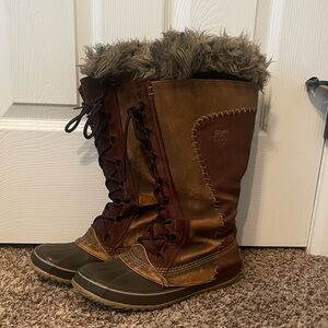 Sorel Women's Cate the Great Brown Fur-Lined Boots